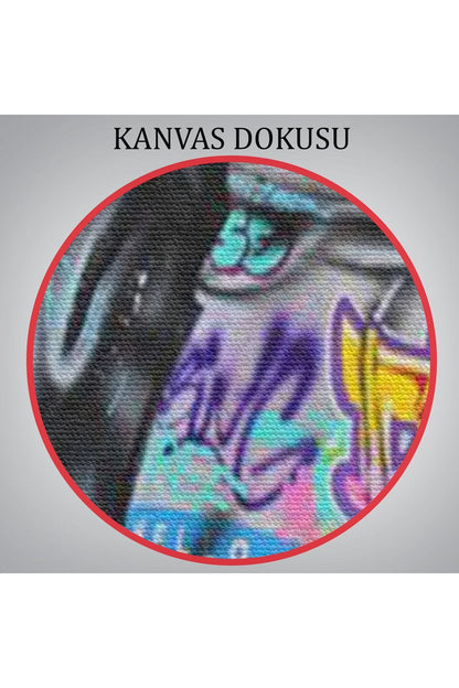 HG Boks Eldivenleri Kanvas Tablo, Renkli Banksy Sokak Graffiti Kanvas Tablo-5320