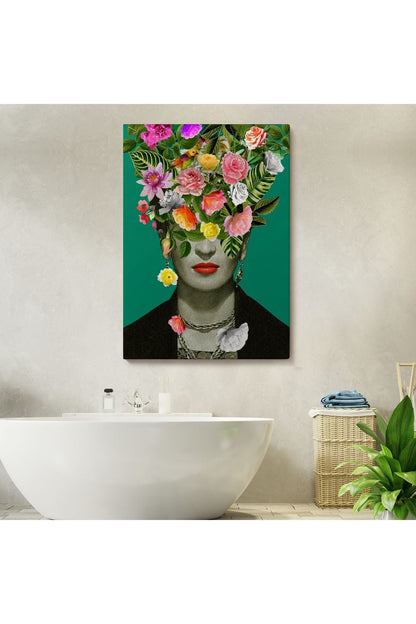 Çiçek Başlı Ünlü Ressam Portresi Kanvas Tablo-5131
