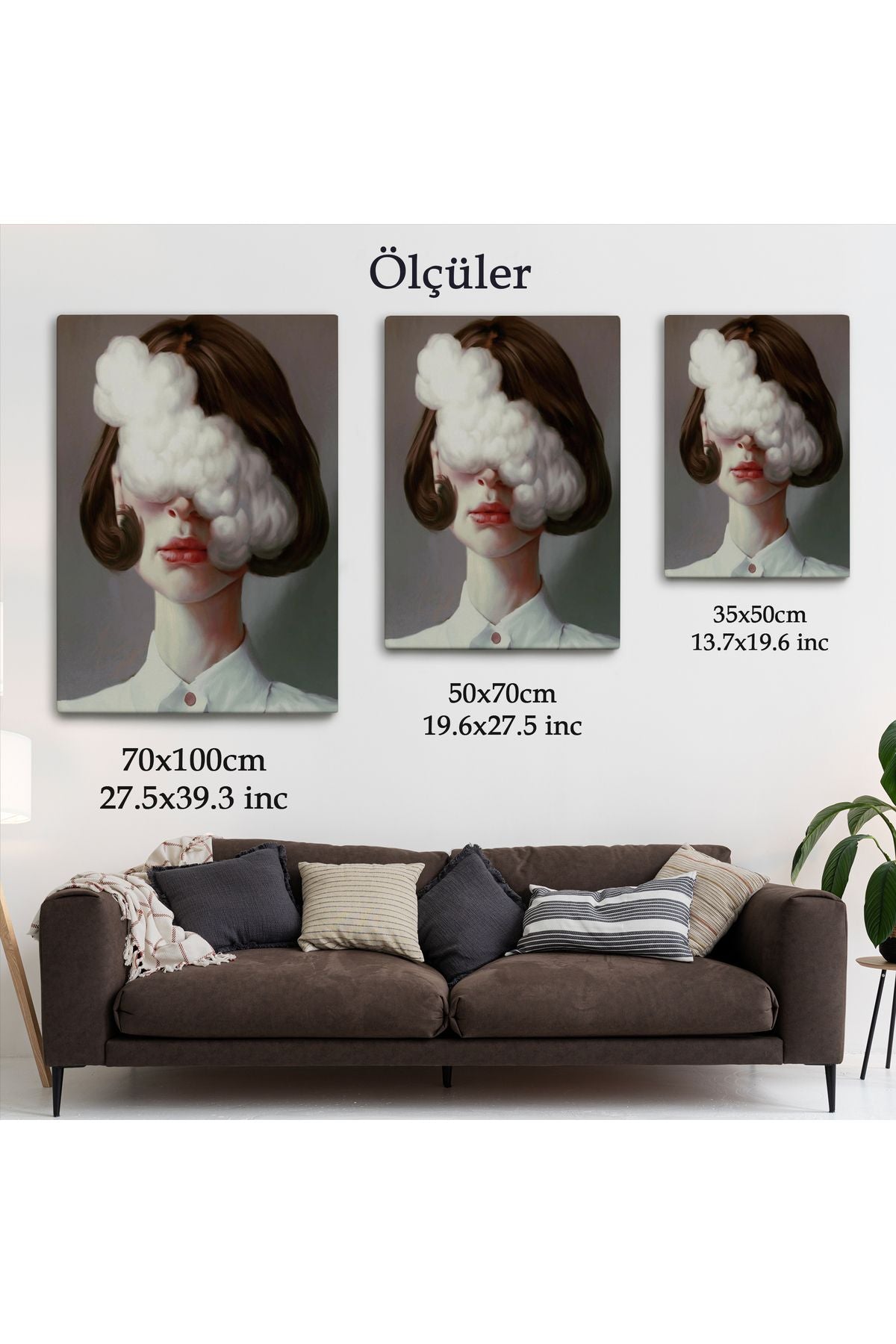 Modern Gerçeküstü Kadın Sanatı Kanvas Tablo, Pop Art KanvasTablo Sanatı-5212