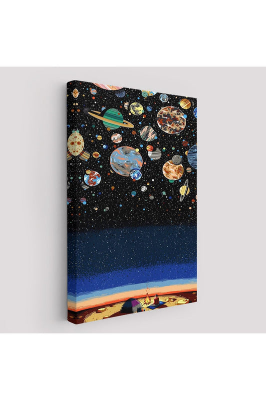 Galaxiyi İzleyen Kampçı Duvar Tablosu-6352
