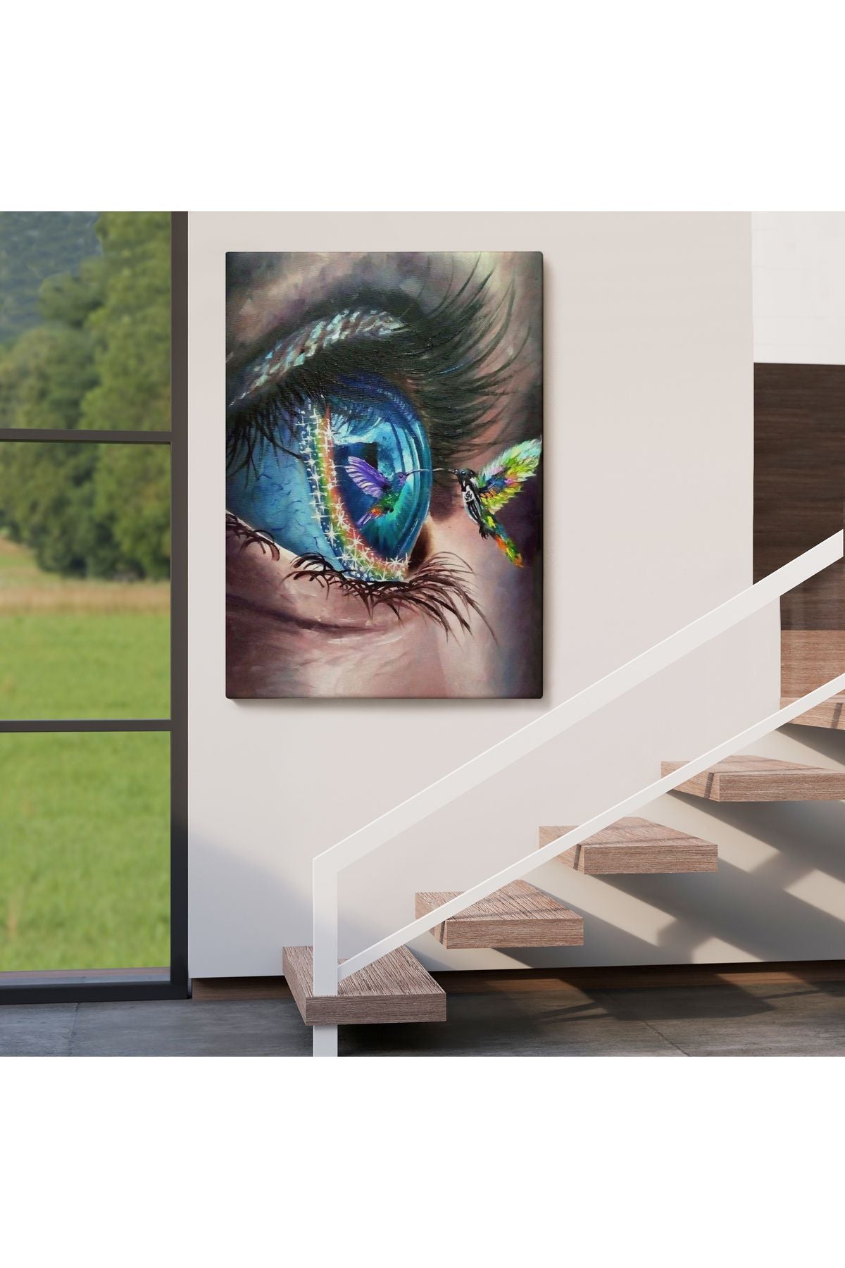 Gözdeki Kuş Sürreal Duvar Tablosu-6351