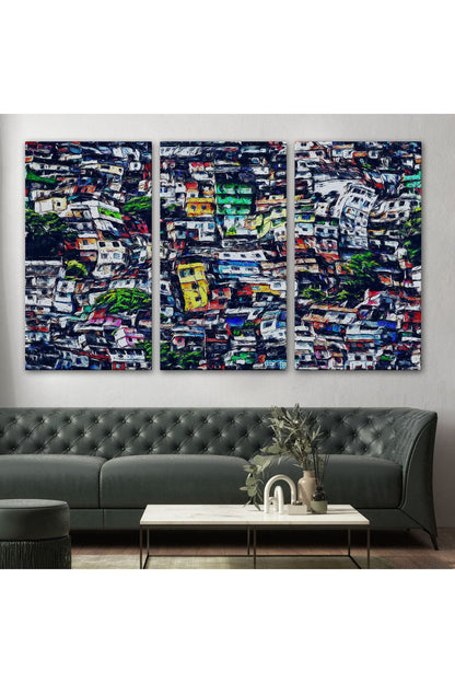 Kalabalık Şehir Manzarası Duvar Tablosu-1228