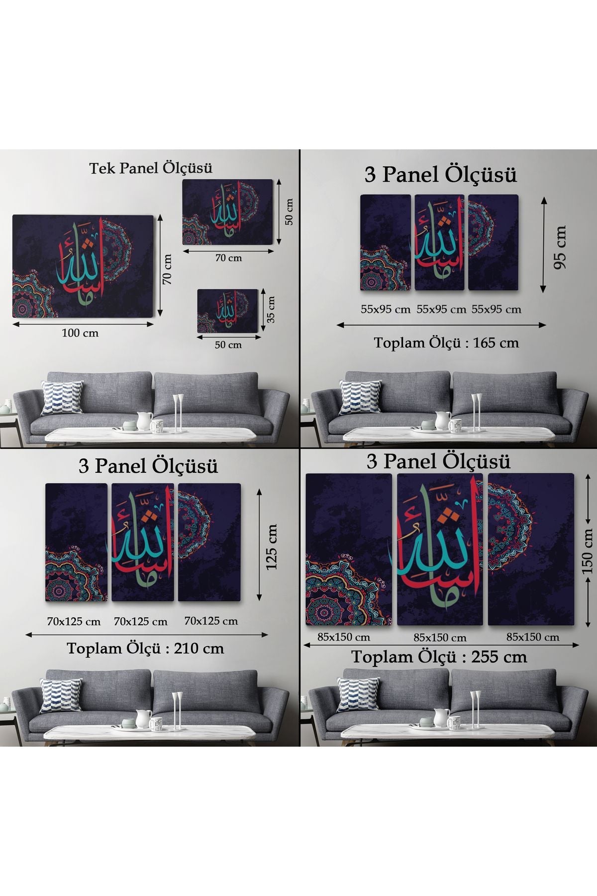 Allahın Dilediği Olur, Yazılı Dekoratif Kanvas Tablo-3279