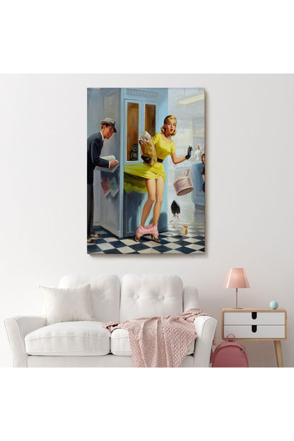 Kanvas, Duvar Tablosu, Dekoratif, Pin-up Girl 6458 EGKNV