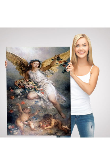 Küçük Melekler ve Annesi Duvar Tablosu-6395