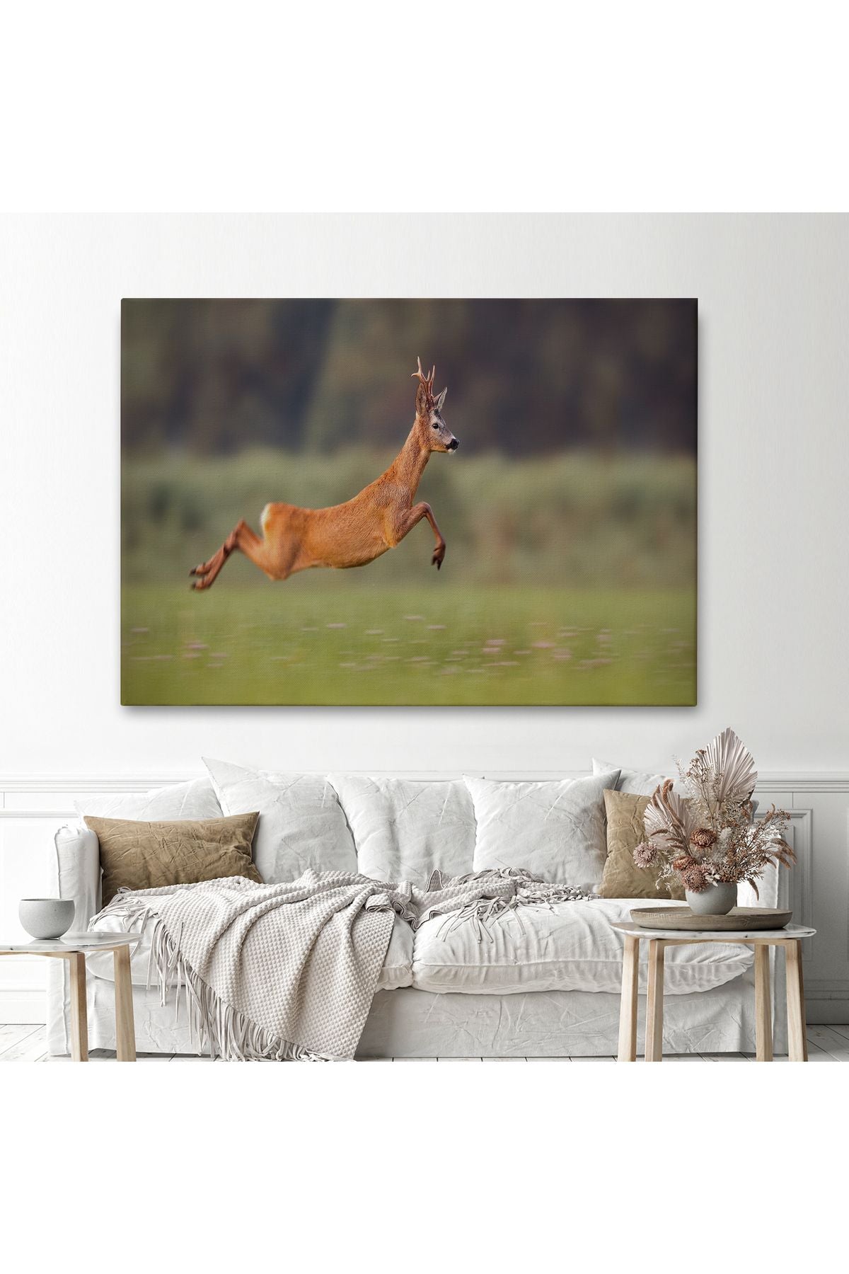 Koşan Geyik Dekoratif Kanvas Tablo 1170