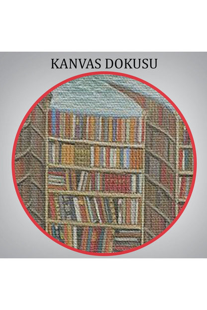 Gerçeküstü Bir Kütüphane Posteri, Çalışma Odası Hediyesi Kanvas Tablo-5330