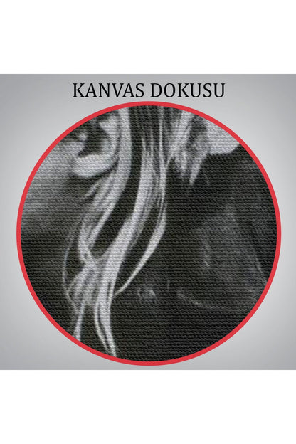 Kurt Cobain Sigara İçen Ünlü Baskı Duvar Sanatı Kanvas Tablo, Nirvana Baskı-5405