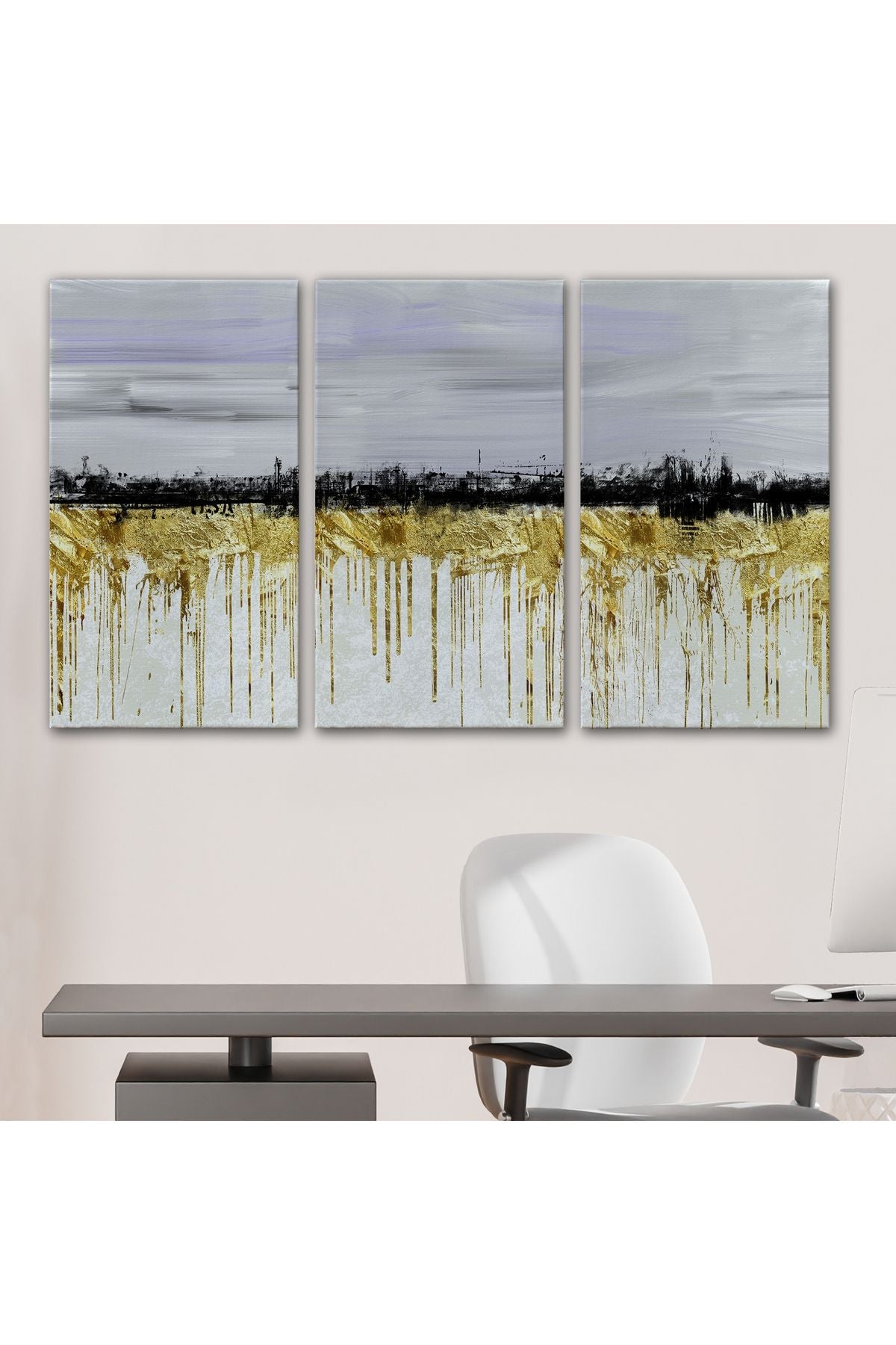 Gold Siyah ve Mavinin Müthiş Uyumu Modern Kanvas Tablo-5051