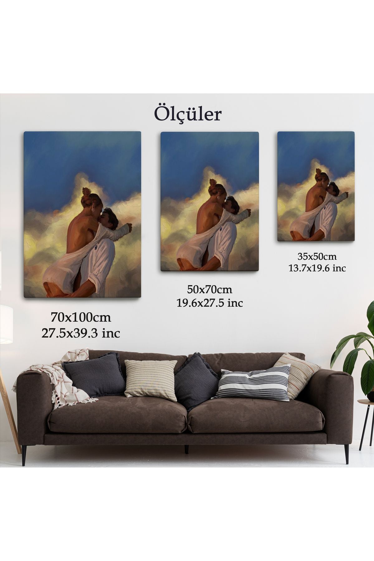 Öpüşen Çift Beyaz, Ekbiseli Sexi Kadın Duvar Tablosu-6102