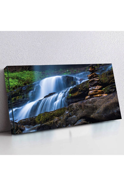 Kanvas Şelale Manzara Tablosu