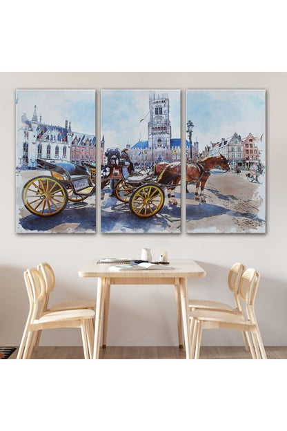 Kanvas, Duvar Tablosu, Dekoratif, Belçika Brugge Tarihi Kasaba 3512 EGKNV