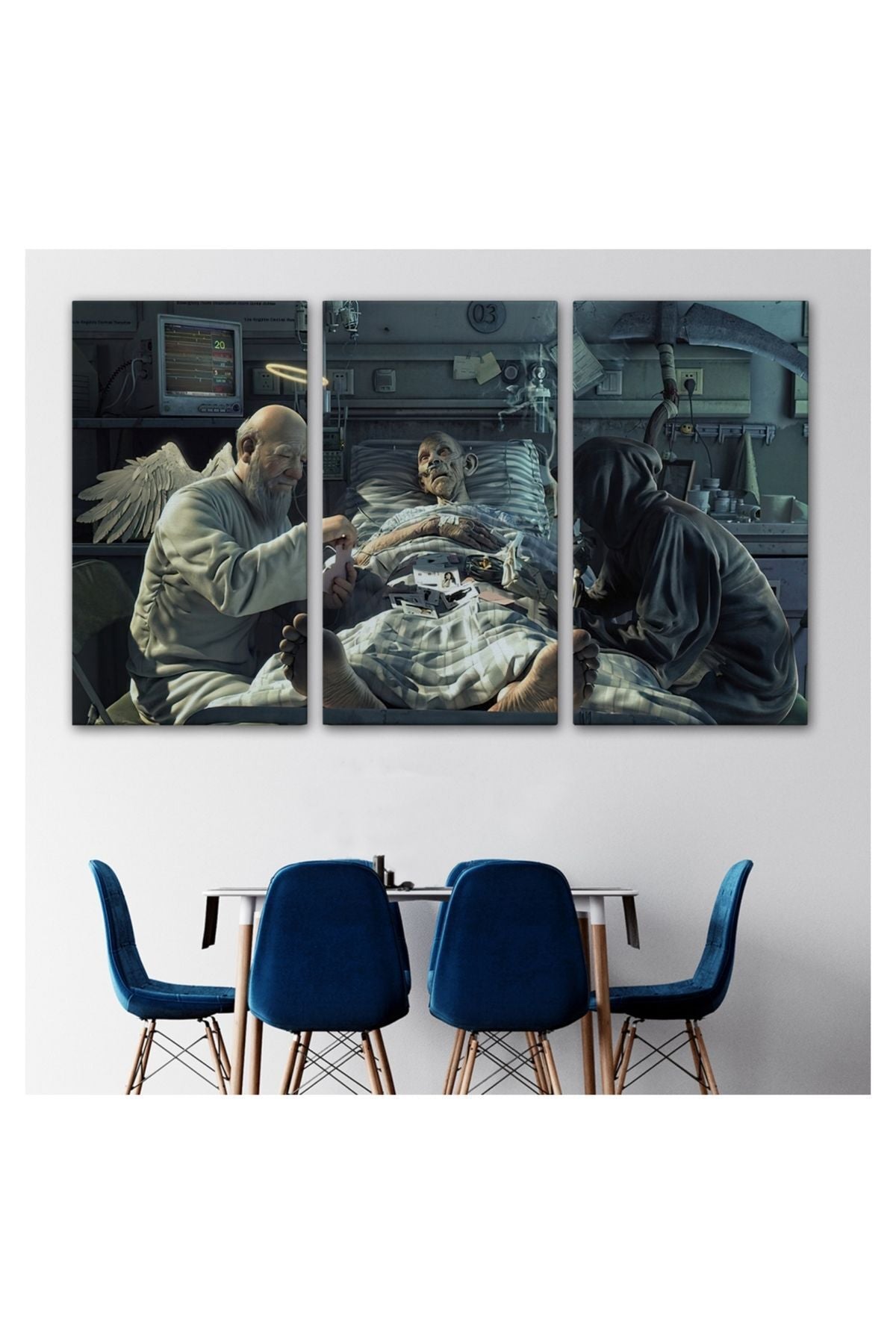 Kanvas Tablo, Duvar Dekoru, Ölüm Meleği Azrail Çalışıyor ve Kumar Oynuyor 5373 BUNGKNV