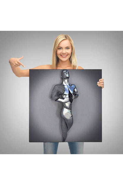 Metalik Efektli Modern Kanvas Tablo, Romantik Beden, 3D Efektli Aşk Sanatı-5364