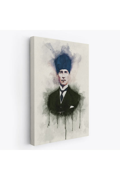 DB Atatürk Portre Tablosu Mustafa Kemal Atatürk Dikdörtgen Dekoratif Kanvas Tablo-CZ-77