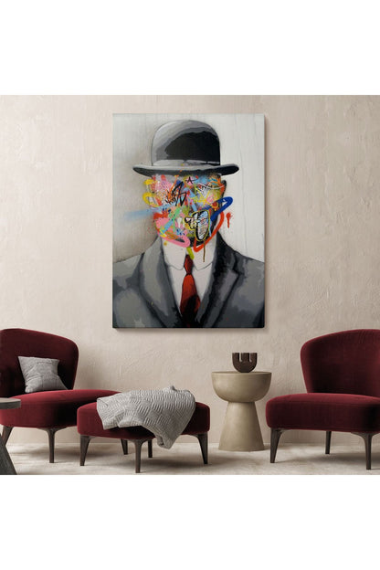 Rene Magritte Ünlü Resim “İnsanın Oğlu” Graffiti Pop Art Tablosu-6316