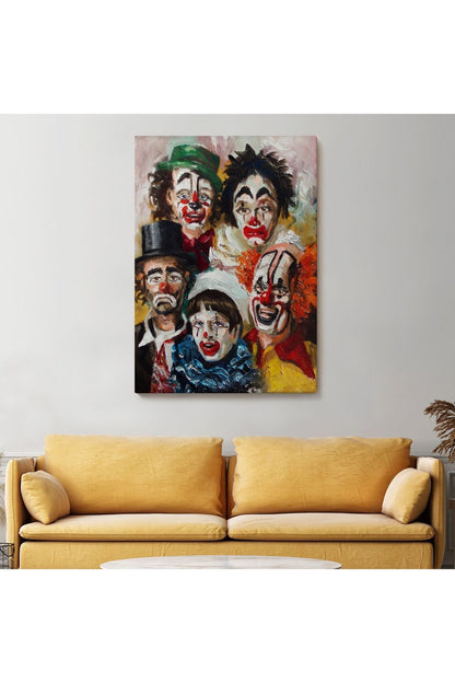 Kanvas, Duvar Tablosu, Dekoratif, Üzgün Palyaçolar 6421 EGKNV