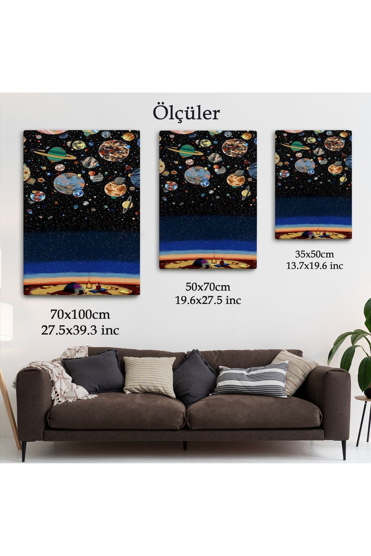 Galaxiyi İzleyen Kampçı Duvar Tablosu-6352