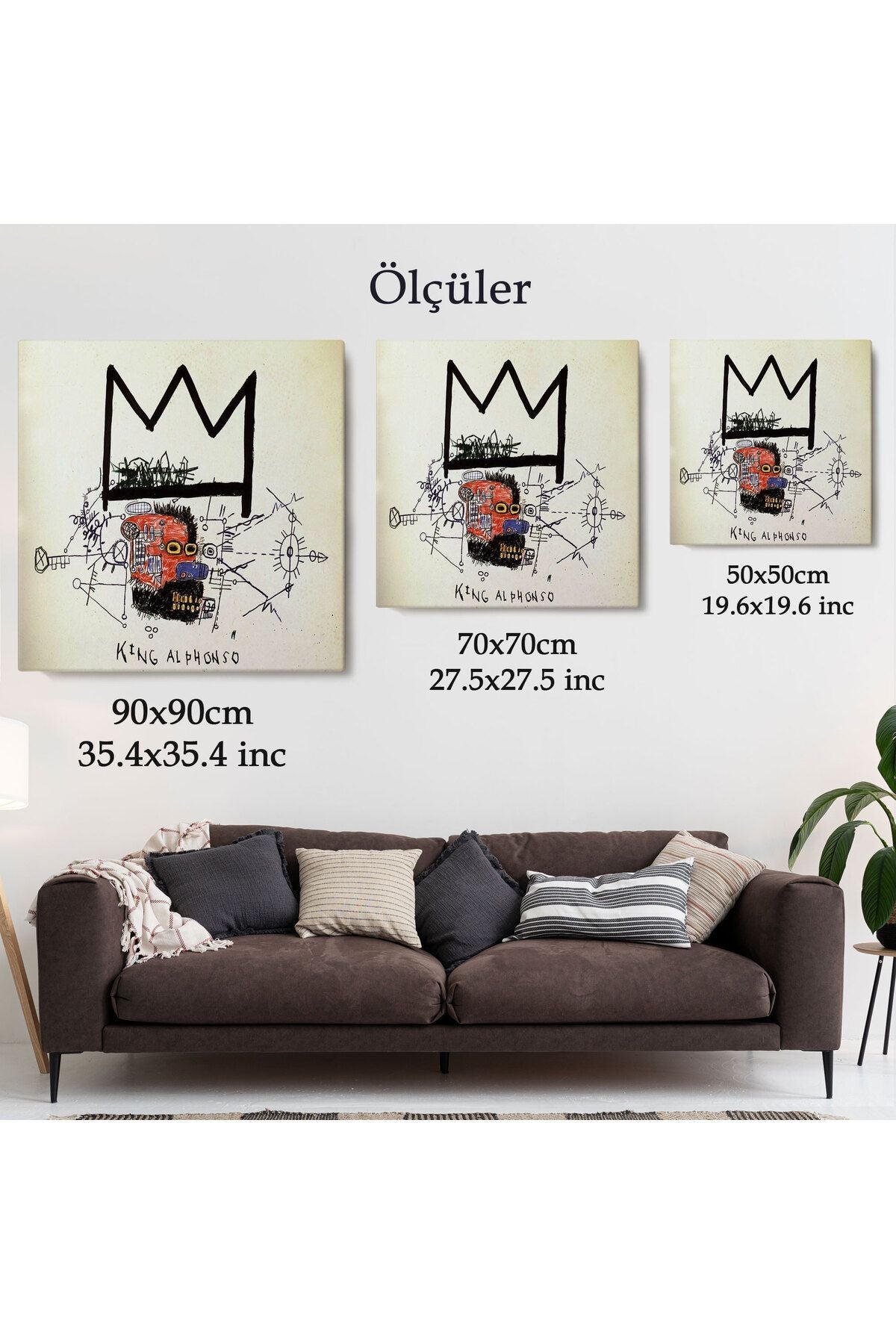 Jean Michel Basquiat'in Kral Alphonso İsimli Eseri Kanvas Tablo-5015