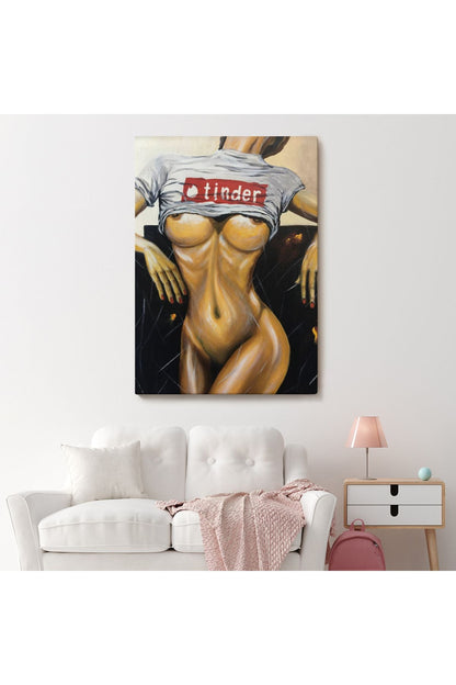 Kadın Yağlıboya Görünümlü Kanvas Tablo-5119