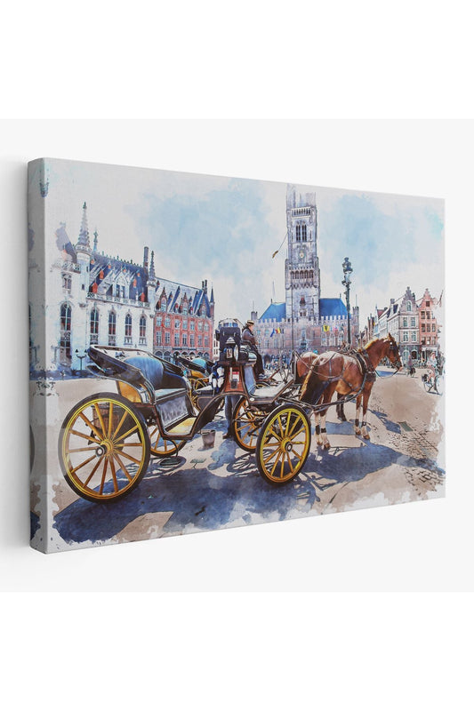 Kanvas, Duvar Tablosu, Dekoratif, Belçika Brugge Tarihi Kasaba 3512 EGKNV