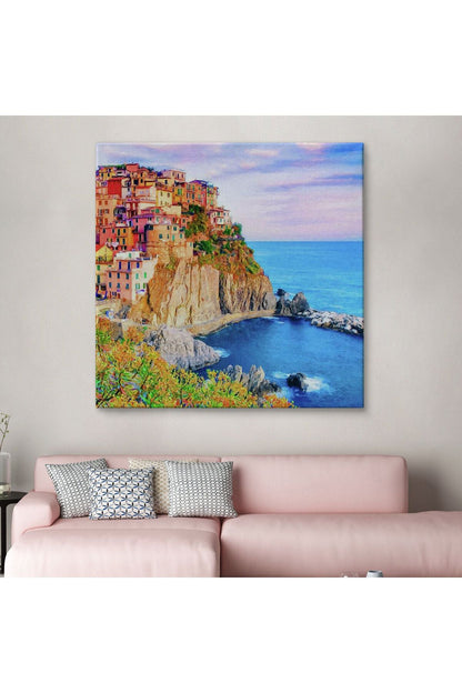Manarola Cinque Terre İtalya Manzaralı Kanvas tablo-5864