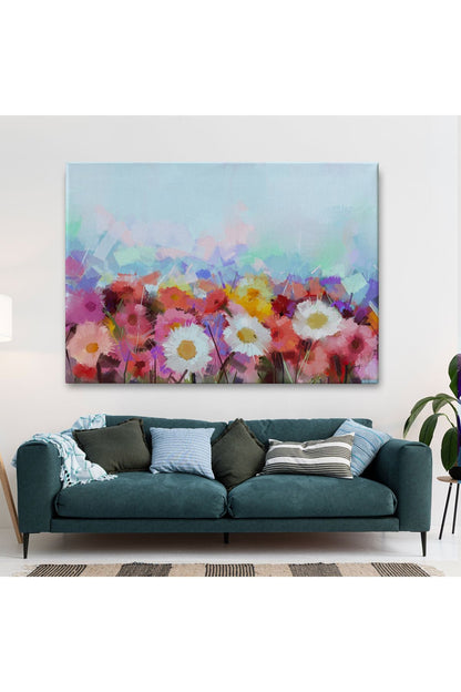 Güzel çiçekler Yağlıboya Görünüm Dekoratif Kanvas Duvar Tablo-3440