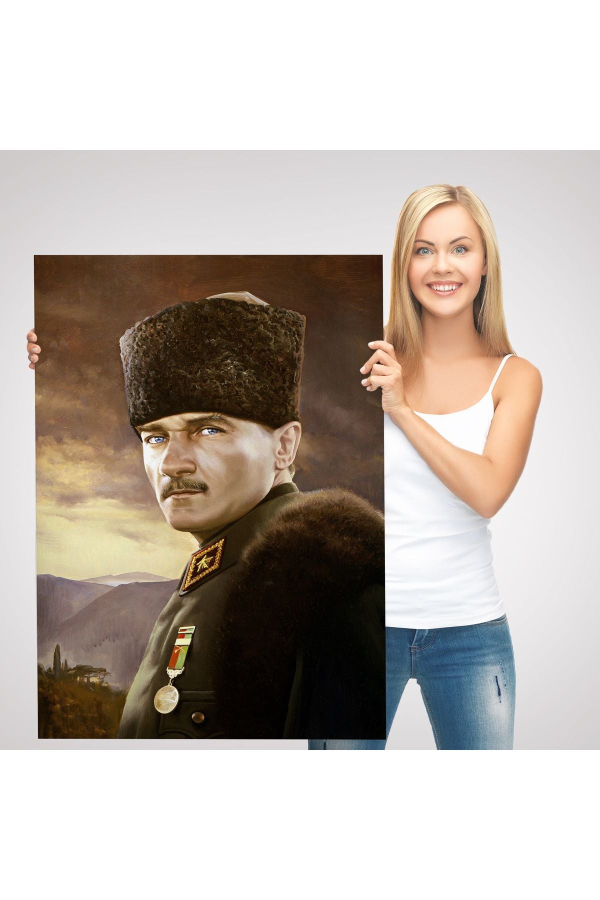 Kalpaklı Mustafa Kemal Atatürk Duvar Tablosu -6448