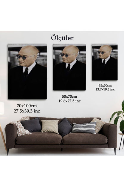 Atatürk Portre Tablosu Mustafa Kemal Atatürk Dikdörtgen Dekoratif Kanvas Tablo-FF-130