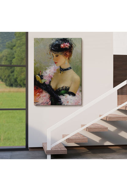 Makyaj Yapan Güzel Kadın Dekoratif Duvar Tablosu -6187