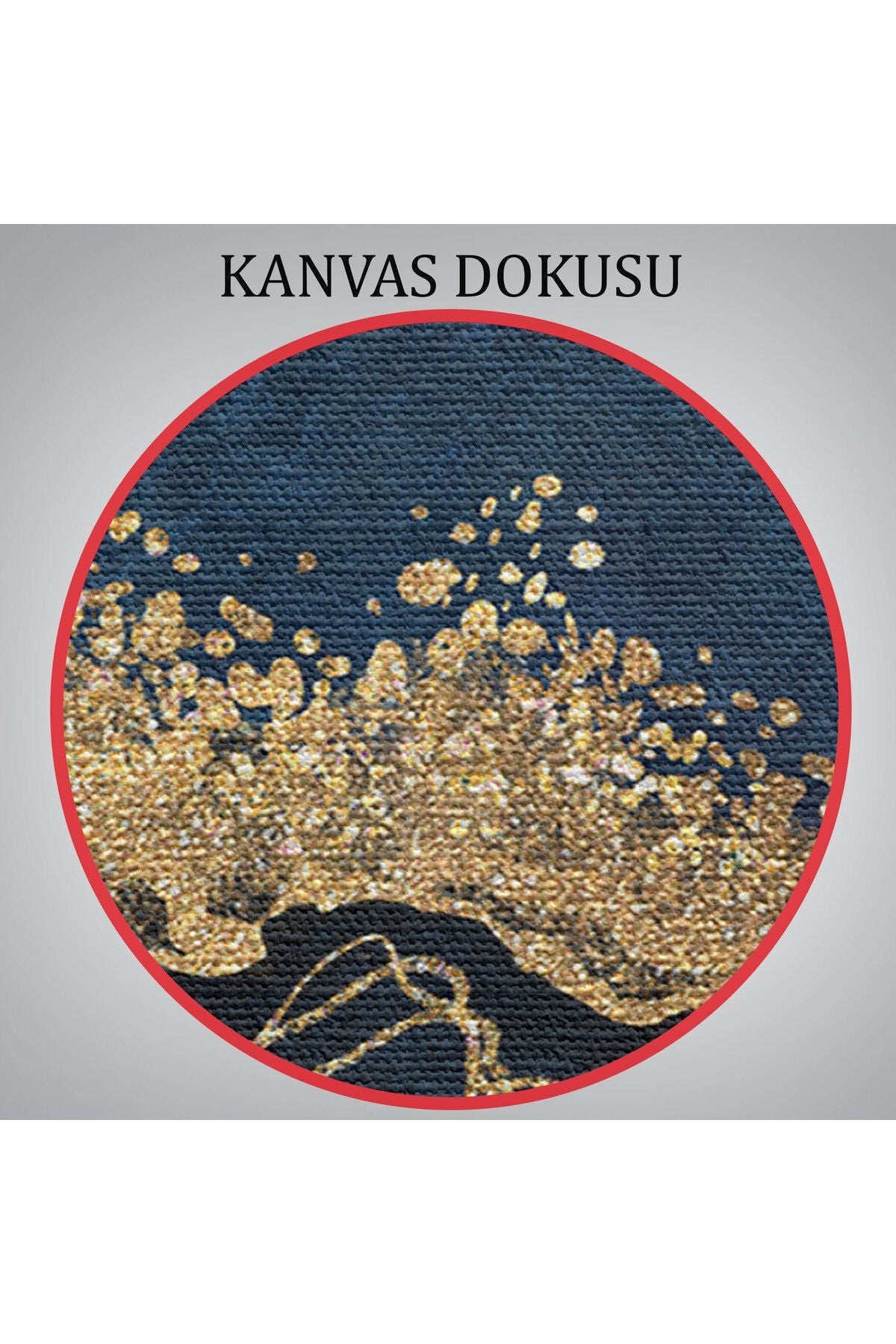 Lacivert ve Gold'un Mükemmel Uyumu Mermer Görünümlü Modern Kanvas Tablo-5065