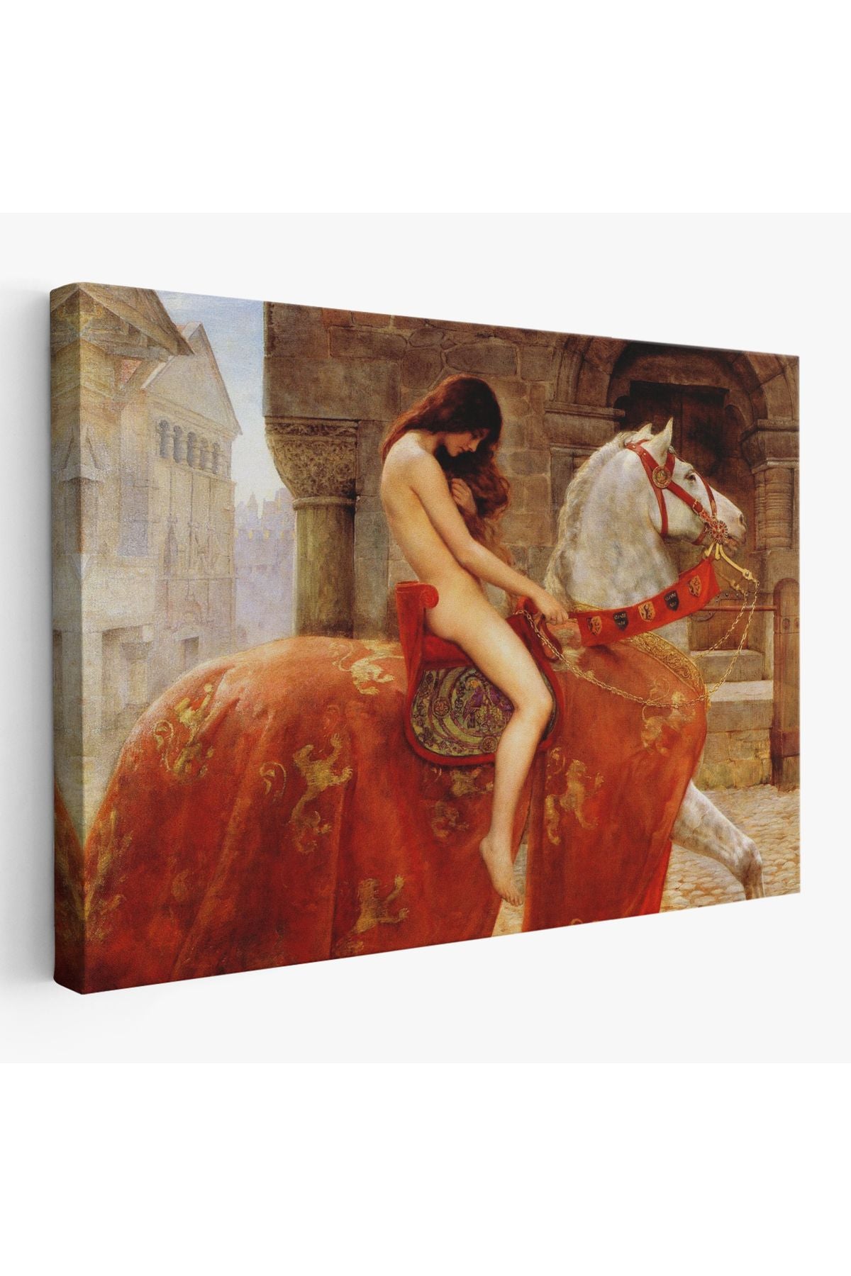 Lady Godiva Tablosu - At Üstünde Çıplak Kadın-6583