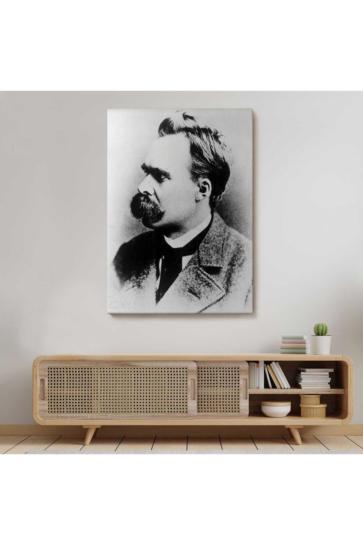 Friedrich Nietzsche Siyah Beyaz Dekoratif Kanvas Tablo-5963