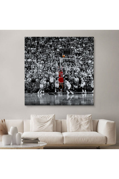 Michael Jordan Üçlük Şutu Kanvas Tablo-5171