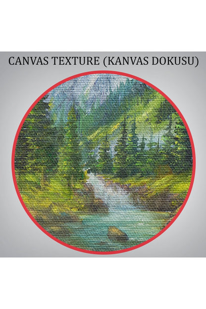 Karlı Dağlar ve İlk bahar Manzarası Duvar Tablosu-3527