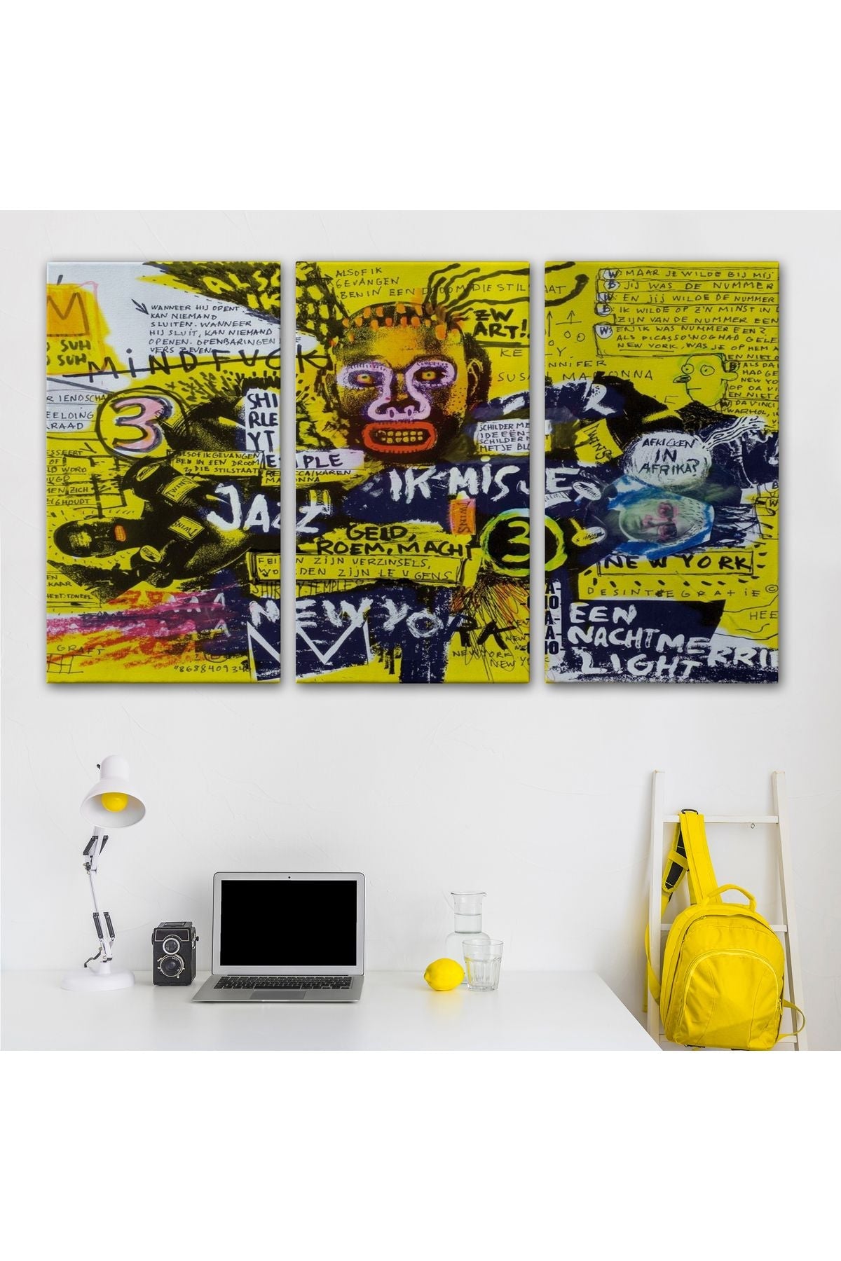 Jean Michel Basquiat Şehir Sanatı Kanvas Tablo-5095