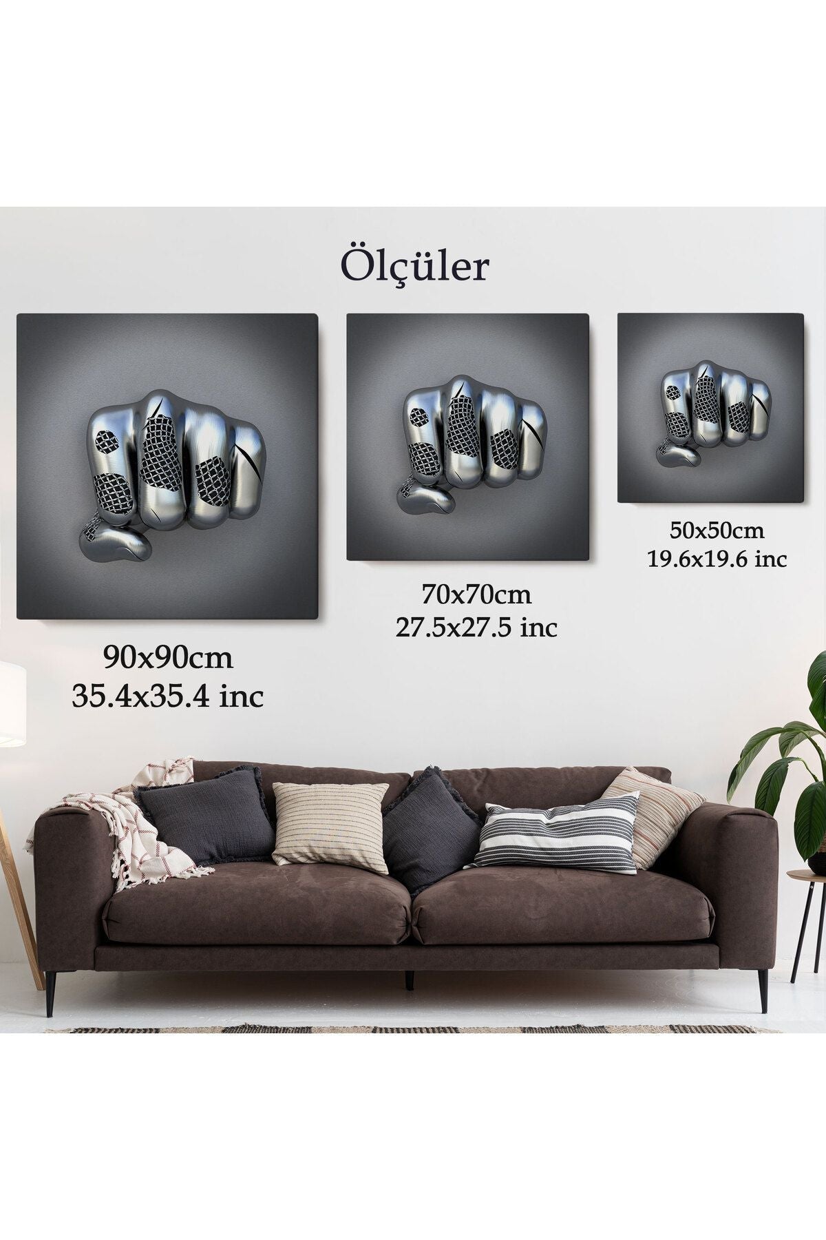 Metalik 3D Efektli Modern Kanvas Tablo-5361