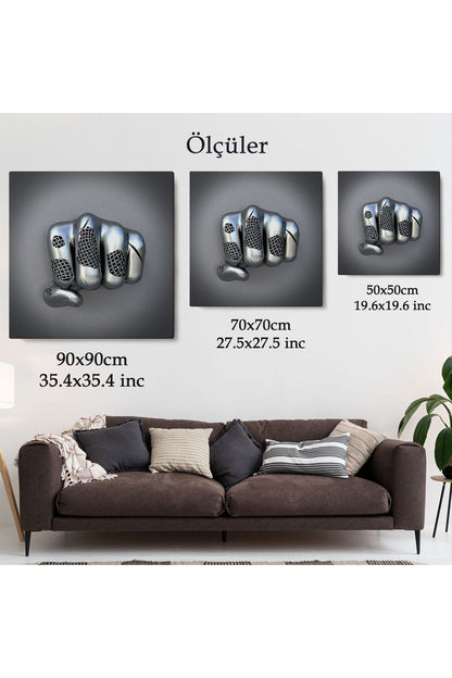 Metalik 3D Efektli Modern Kanvas Tablo-5361