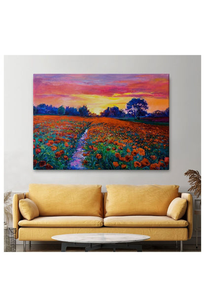 Kanvas, Duvar Tablosu, Dekoratif, Haşhaş Tarlası, Yağlı Boya 1211 EGKNV