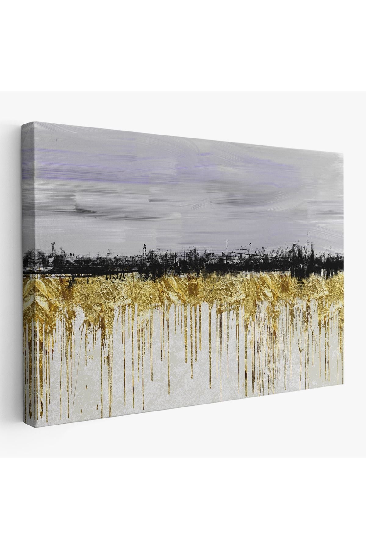 Gold Siyah ve Mavinin Müthiş Uyumu Modern Kanvas Tablo-5051