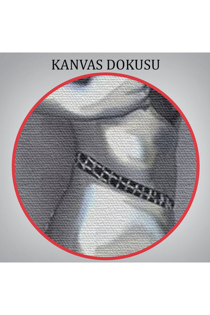 Romantik Beden, Aşk Sanatı, 3D Efekti Gümüş İnsan, Metalik Efektli Kanvas Tablo-5352