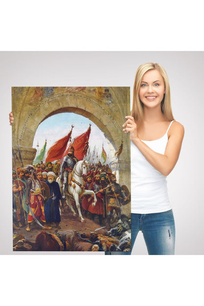 Fausto Zonaro Fatih Sultan Mehmet İstanbul'a Girerken Kanvas Tablo-5298