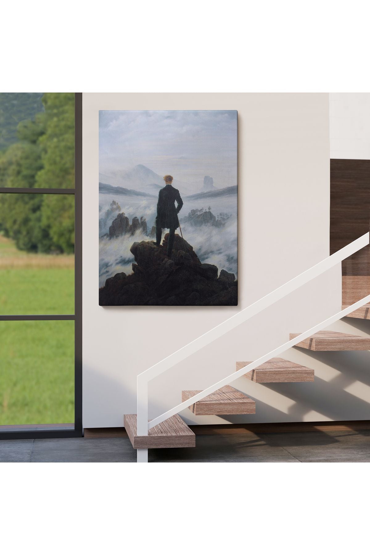 Caspar David Friedrich'in Sis Denizinin Üstündeki Gezgin İsimli Eseri Kanvas Tablo-5121
