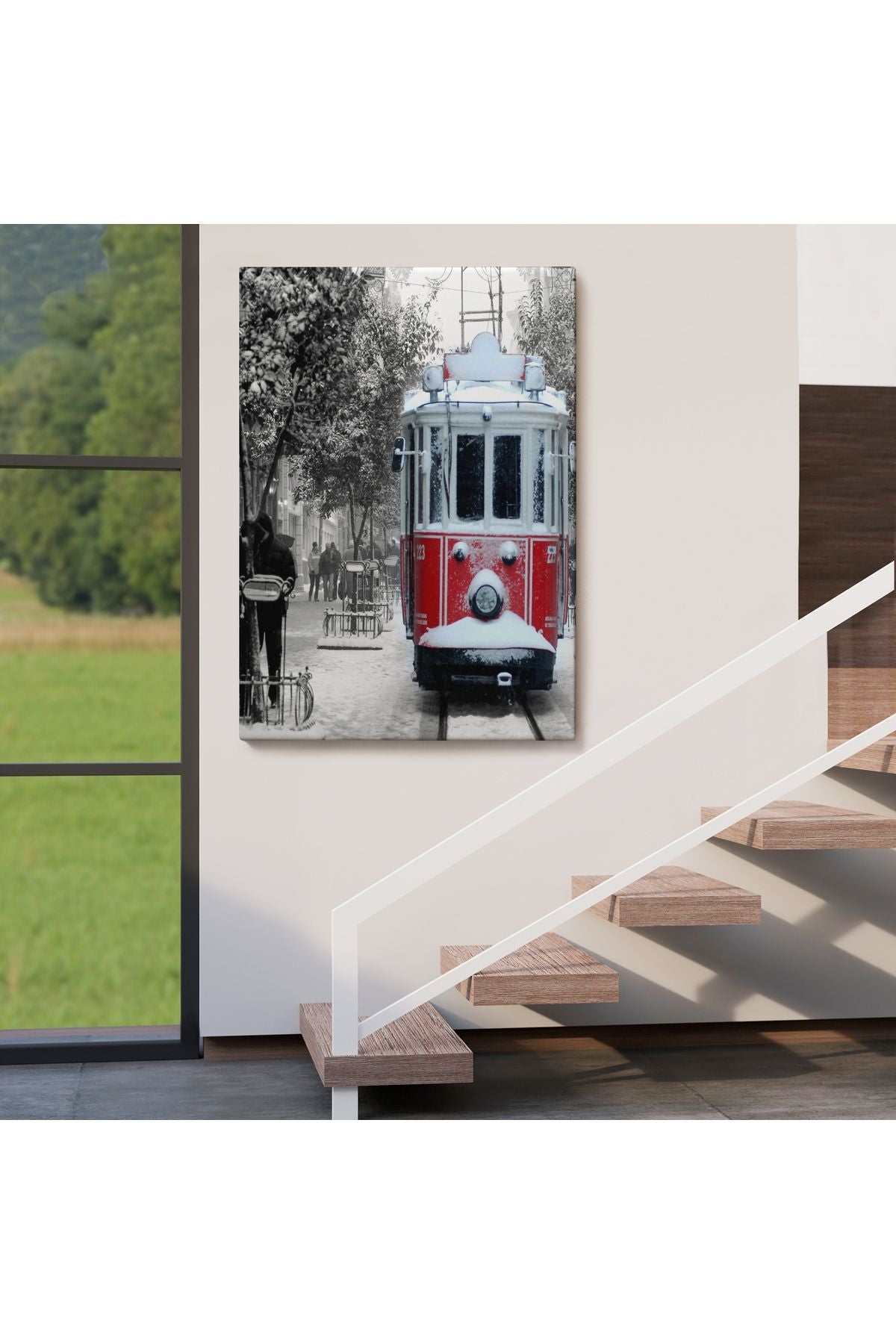 Karlı Bir İstiklal Caddesi ve Nostaljik Tramvay Tablosu-6404