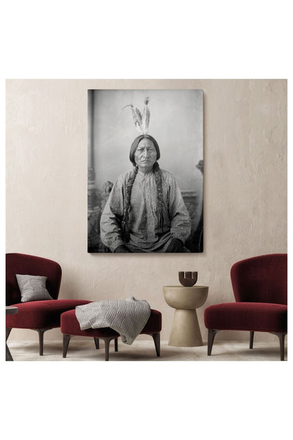 Kanvas, Duvar Tablosu, Dekoratif, Sitting Bull Oturan Boğa Son Kızılderili Kabile Şefi 6416 EGKNV