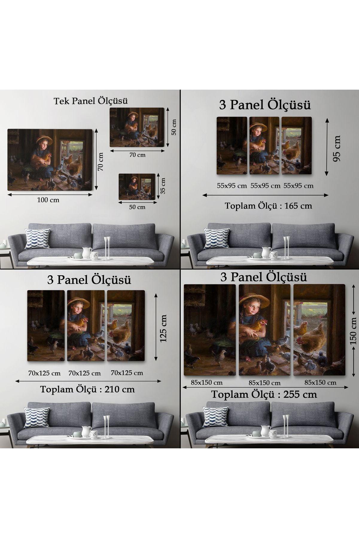 Kümesteki Küçük Kız Çocuğu Dekoratif Duvar Tablosu-6527