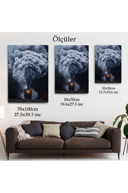 Gri Dumanı ile Kara Tren Tablosu-6015