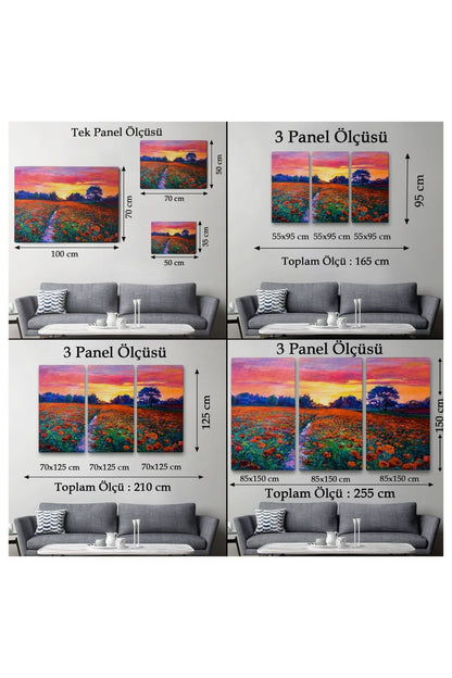 Kanvas, Duvar Tablosu, Dekoratif, Haşhaş Tarlası, Yağlı Boya 1211 EGKNV