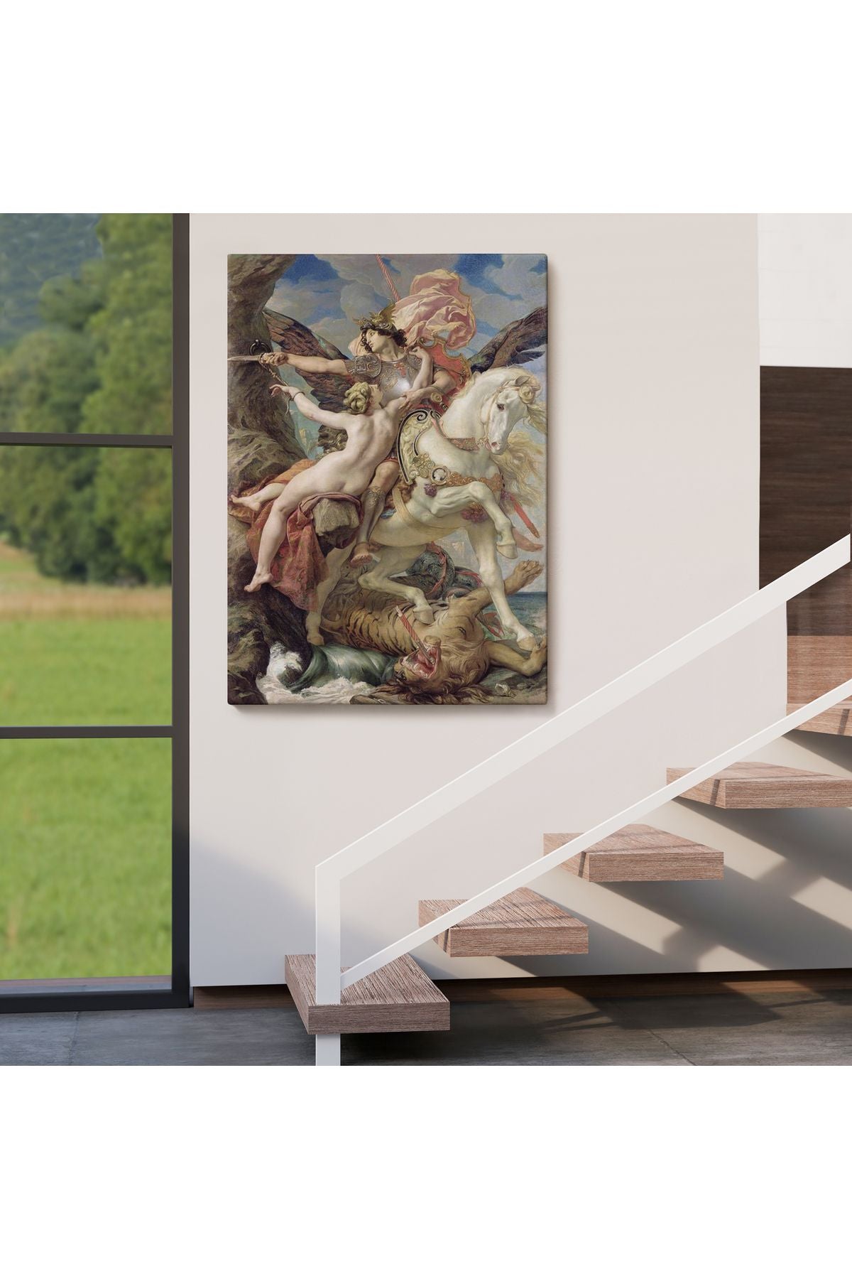 Joseph Paul 'un Ruggiero ve Angelica Tasviri Duvar Tablosu-6218