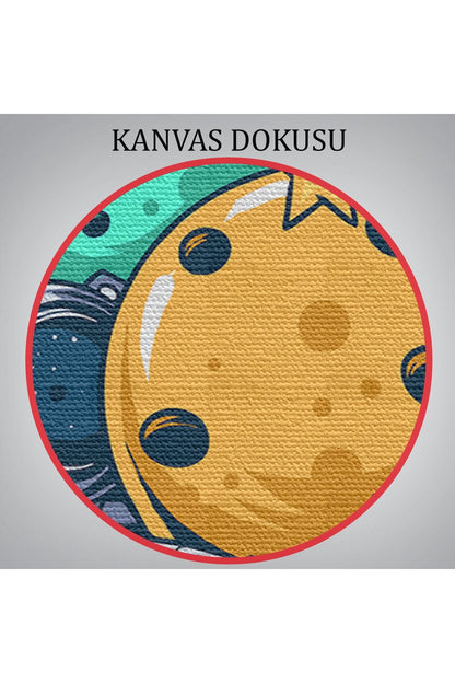 Gezegenleri Kucağında Taşıyan Astronot Kanvas Tablo-5096